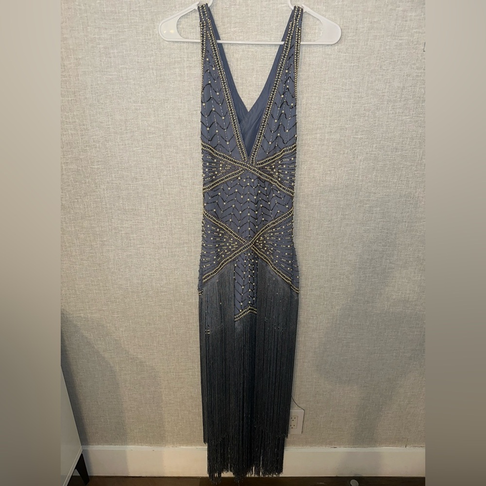 ASOS design beaded fringe gown size 4